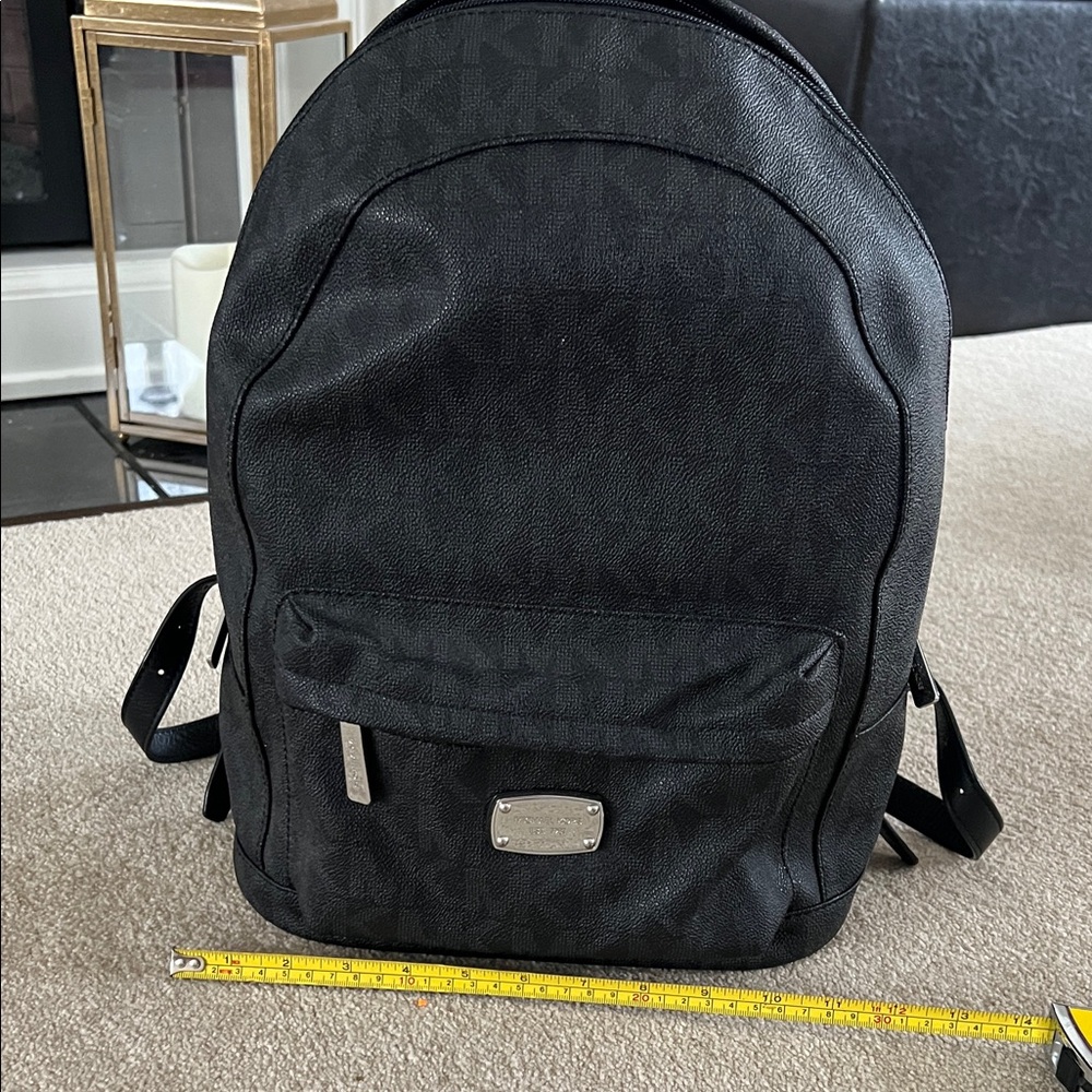 Michael Kors Black Men's Logo Backpack with Silver Hardware - Picture 7 of 8